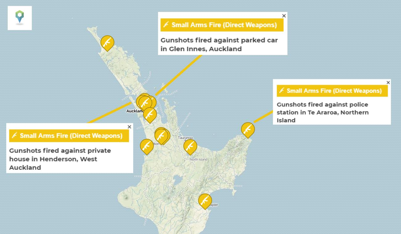 An outline of the significant gang-relates shootings across the Northern Island of New Zealand